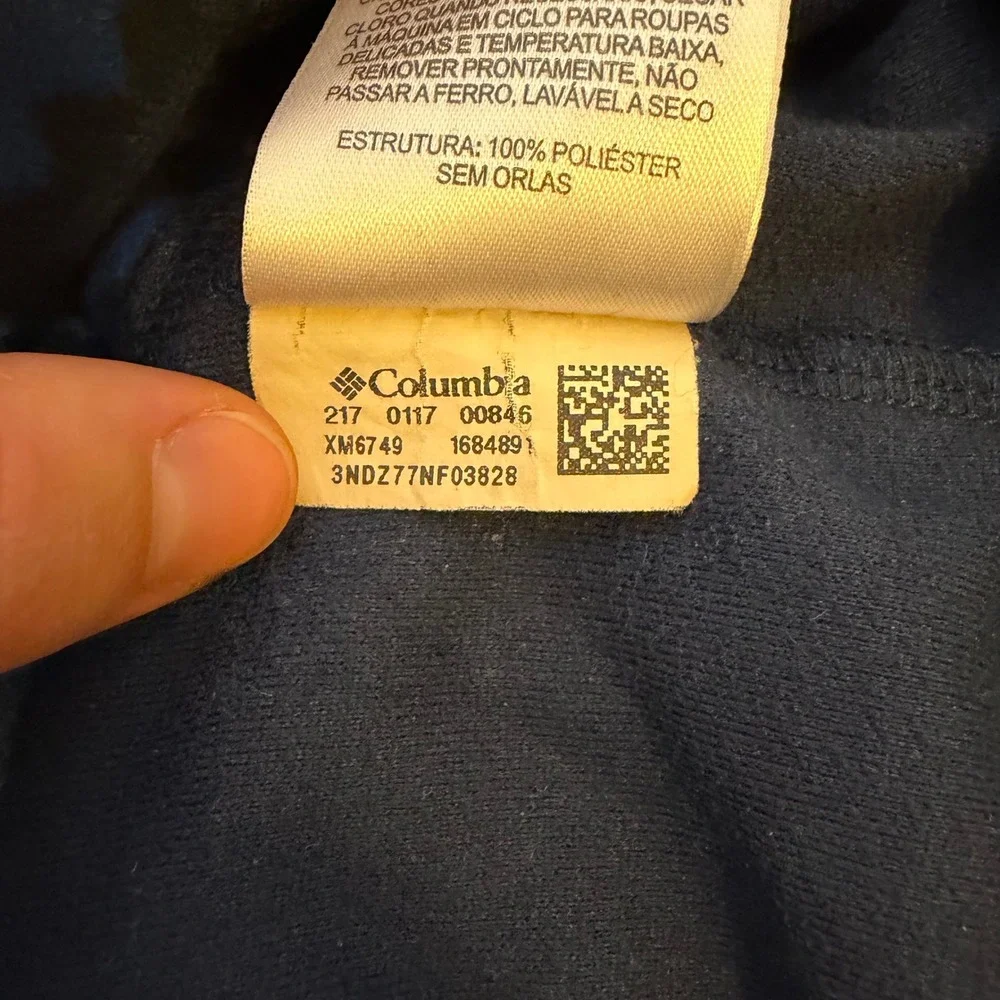 Columbia Mens XL Blue Ikat Geometric Fleece Quarter Zip Pullover